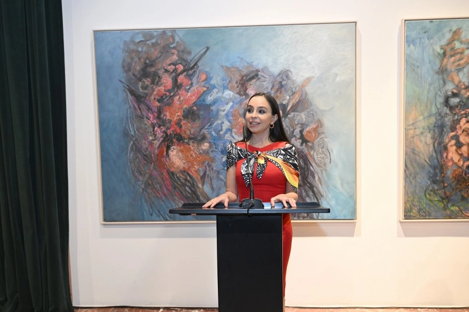 Leyla və Arzu Əliyevalar Tiranada MAMA "Ana təbiət" beynəlxalq incəsənət sərgisinin açılışında - FOTOLAR