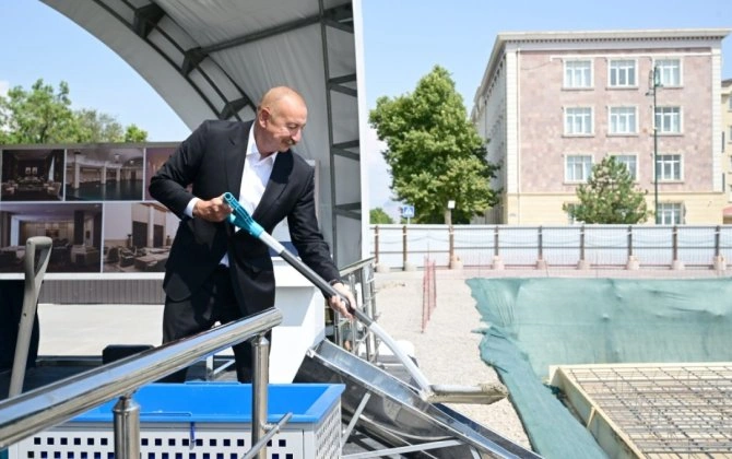 “Naxçıvan” Mehmanxana Kompleksinin təməli qoyulub - FOTO