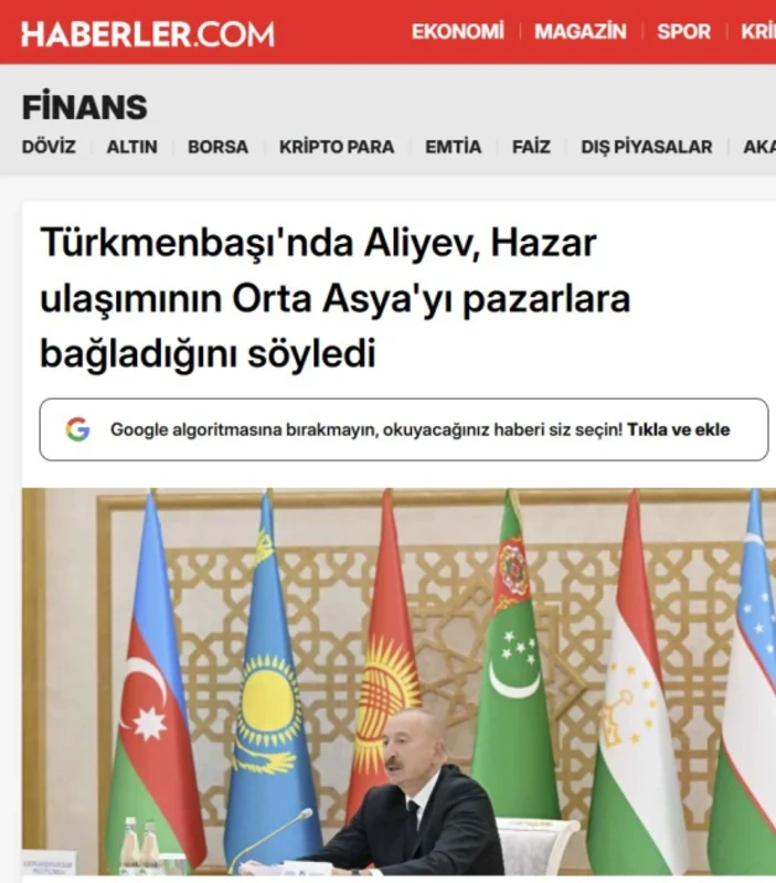 Türkiyə mediası Azərbaycan Prezidentinin Türkmənistana səfərini geniş işıqlandırıb - FOTO