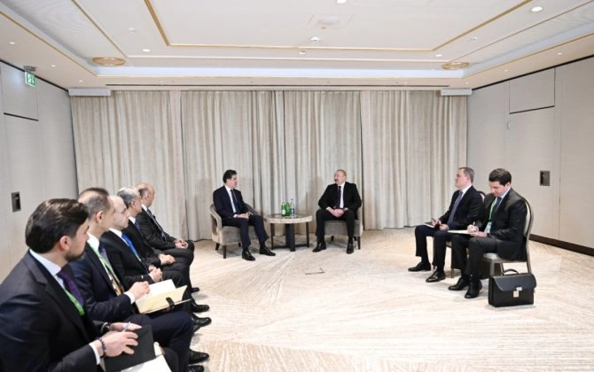 Prezident İlham Əliyev Münxendə İraq Kürdüstan Regionunun başçısı ilə görüşüb - FOTO