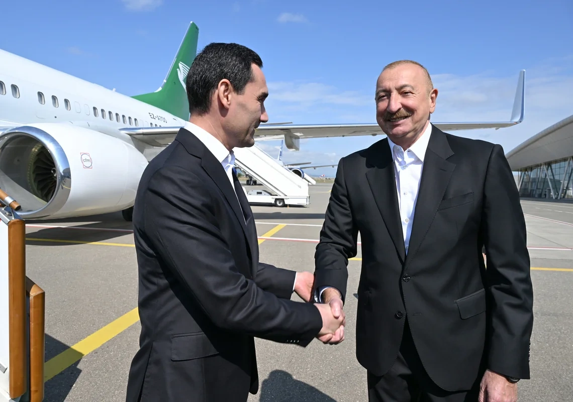 İlham Əliyev və Sərdar Berdiməhəmmədov Füzulidə - FOTO