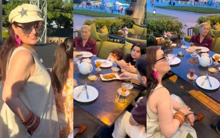 Elza Seyidcahan ailəsi ilə gəzintidə - FOTO/VİDEO