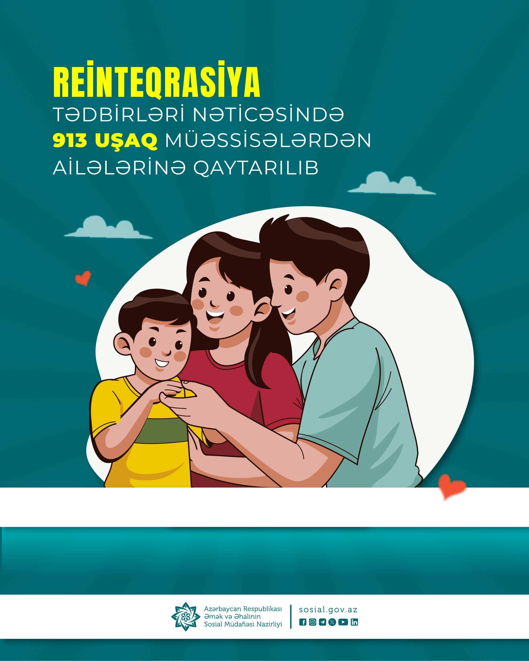 Minə yaxın uşaq müəssisələrdən ailələrinə qaytarılıb