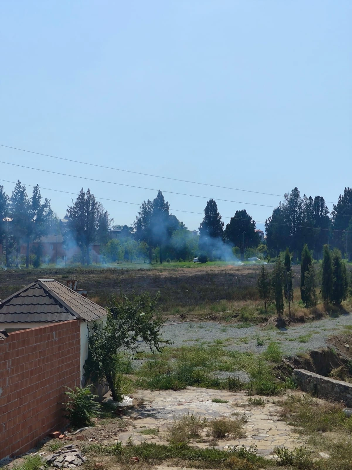 Gəncənin Eko Park ərazisində yanğın başlayıb -FOTO