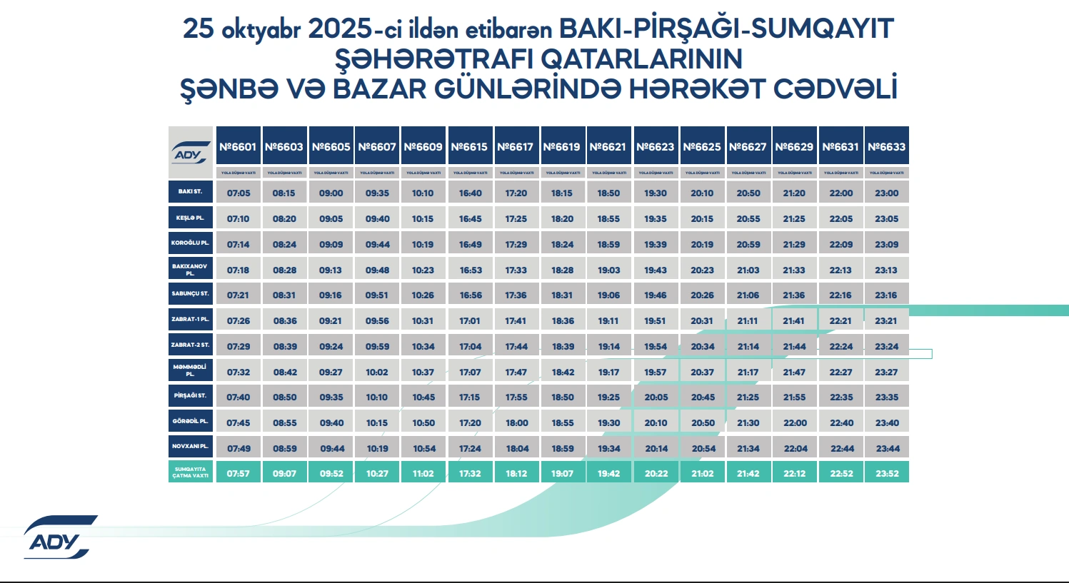 Bakı–Xırdalan qatarlarının hərəkət qrafiki yeniləndi - FOTO