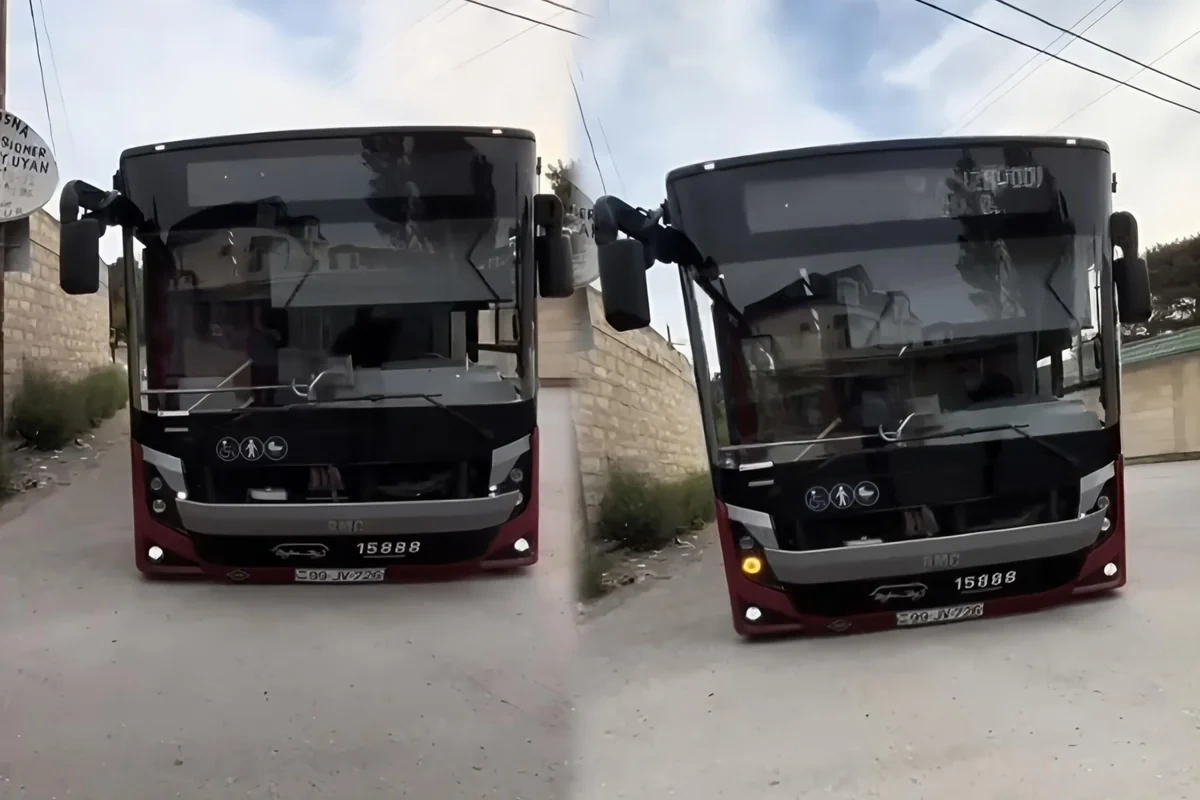 "BakuBus"a məxsus olduğu iddia edilən avtobus görənləri təəccübləndirdi - VİDEO
