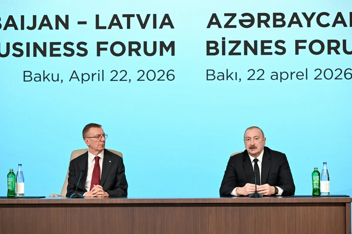 İlham Əliyev və Edqars Rinkeviçsin iştirakı ilə Azərbaycan-Latviya biznes-forumu keçirilib - FOTO - YENİLƏNİB