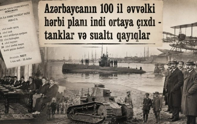 Azərbaycanın 100 il əvvəlki hərbi planı indi ortaya çıxdı – tanklar və sualtı qayıqlar