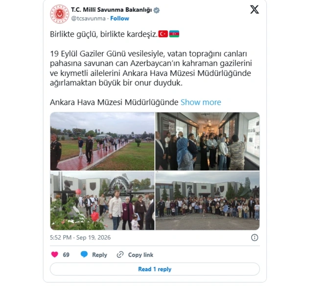 Türkiyə MMN-dən Azərbaycana: "Birlikdə güclü, birlikdə qardaşıq"
