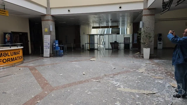 İranın dron hücumundan sonra Naxçıvan aeroportu - FOTO/VİDEO