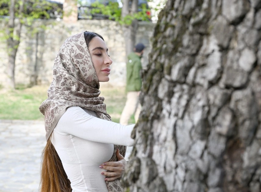 Leyla və Arzu Əliyevalar Şəkidə Xan məscidini ziyarət etdilər - FOTOLAR