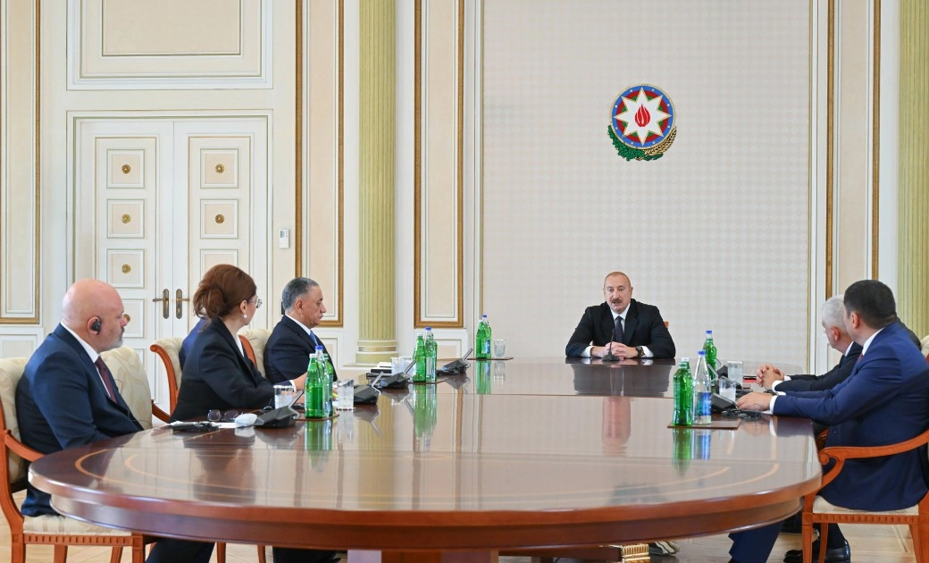 İlham Əliyev TDT ölkələrinin təhlükəsizlik üzrə rəhbər şəxslərini qəbul etdi - FOTOLAR