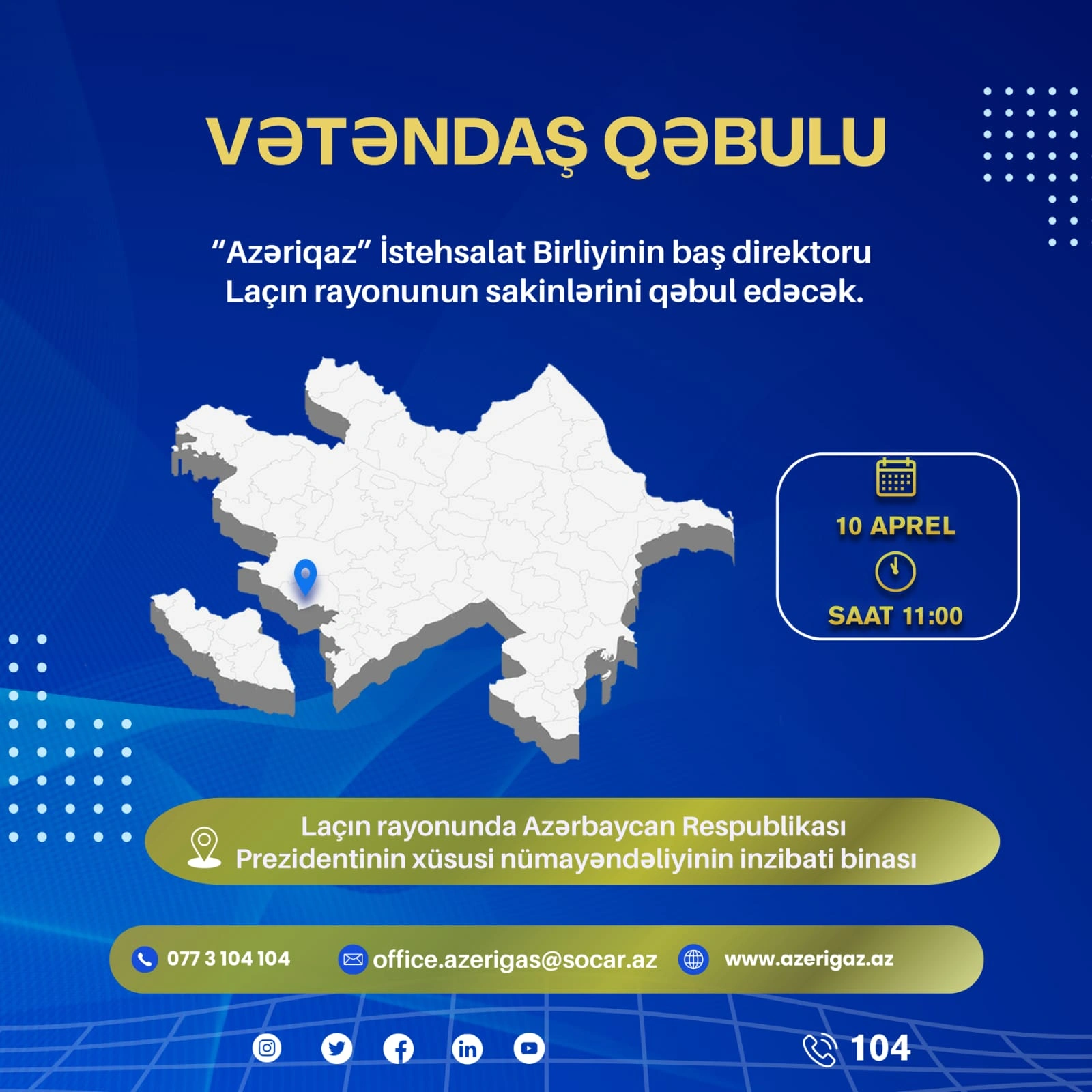 "Azəriqaz" rəhbərliyi vətəndaşları bu dəfə Laçında qəbul edəcək - FOTO