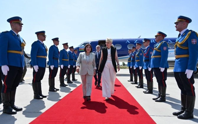 Sahibə Qafarova Serbiyaya işgüzar səfərə gedib - FOTO