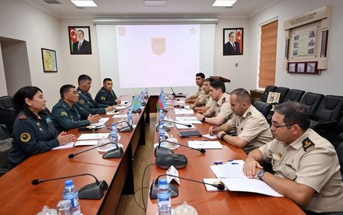 Azərbaycan-Qazaxıstan Müdafiə nazirlikləri arasında qərargah danışıqları aparılıb - FOTO