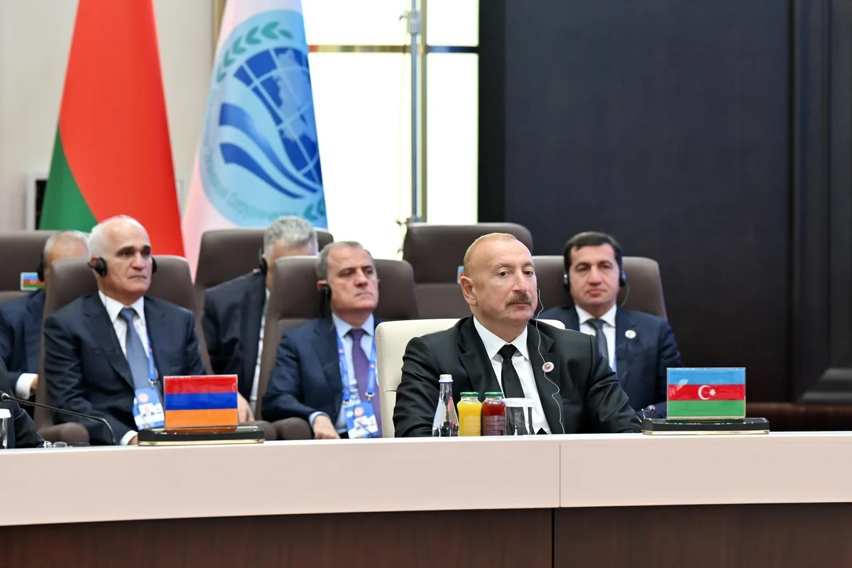 Prezident İlham Əliyev "ŞƏT plyus" formatında görüşdə çıxış etdi - FOTO - YENİLƏNİB