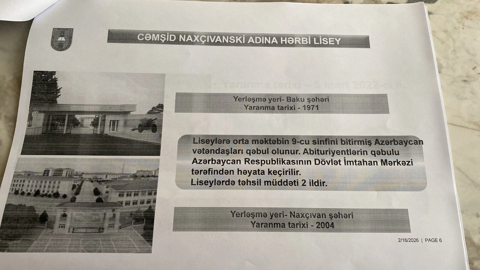 Milli Mudafiə Unuversitetinin tabeliyində olan bütün xüsusi təyinatlı tədris müəssisələrində hazırlanan kadrlar muasir tələblərə cavab verirlər