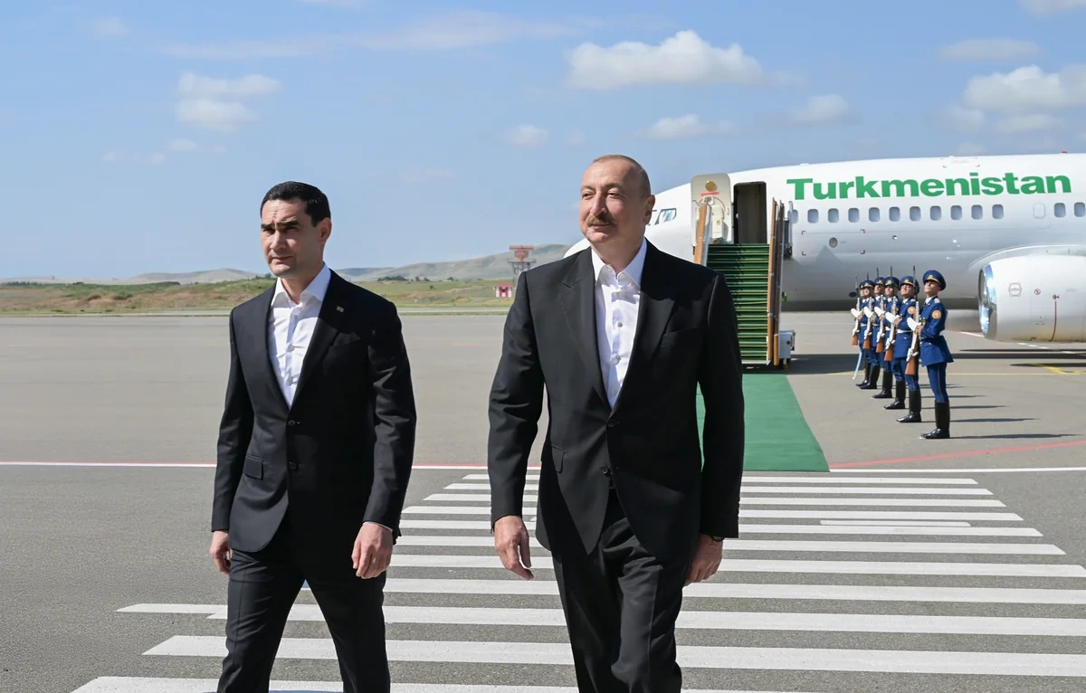 İlham Əliyev və Sərdar Berdiməhəmmədov Füzulidə - FOTO
