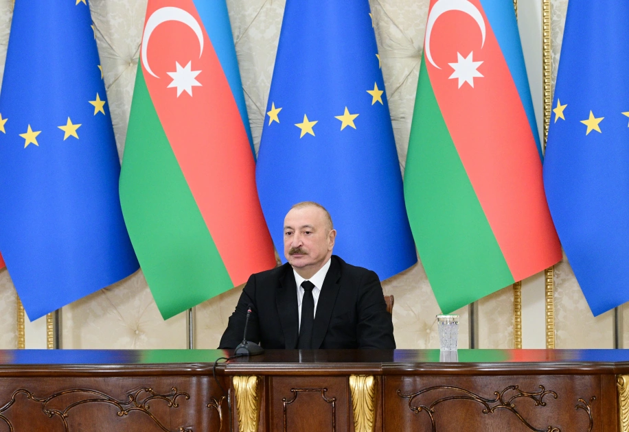 İlham Əliyev və Avropa İttifaqı Şurasının Prezidenti mətbuata bəyanatlarla çıxış ediblər - YENİLƏNİB