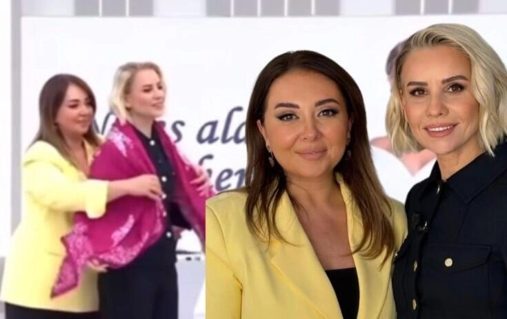 Lalə Azərtaş Esra Erola kəlağayı hədiyyə etdi - FOTO
