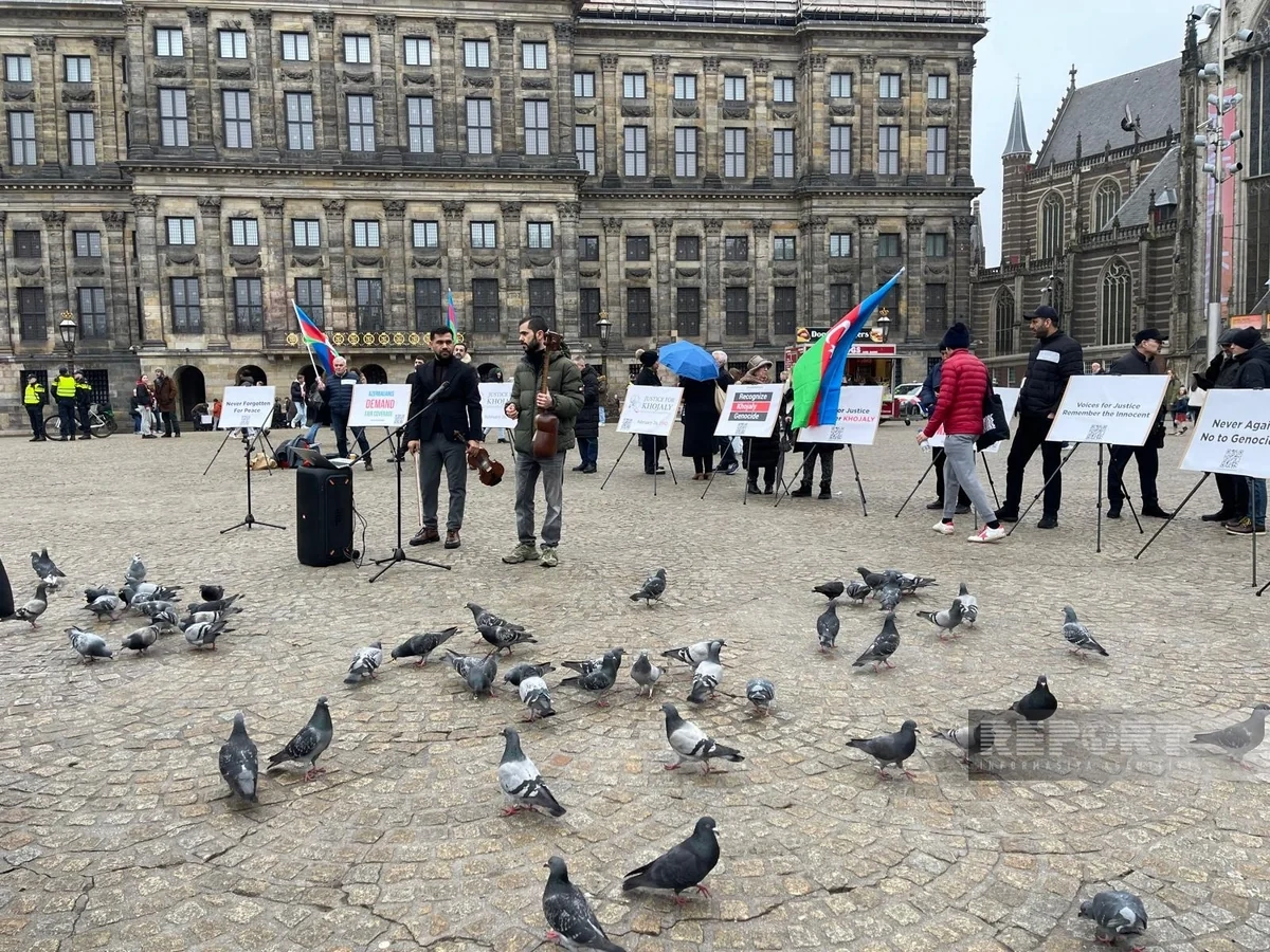 Amsterdamın mərkəzi meydanında "Xocalıya ədalət" aksiyası keçirilib - FOTO