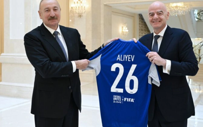 İnfantino Prezident İlham Əliyevlə görüşü ilə bağlı paylaşım etdi