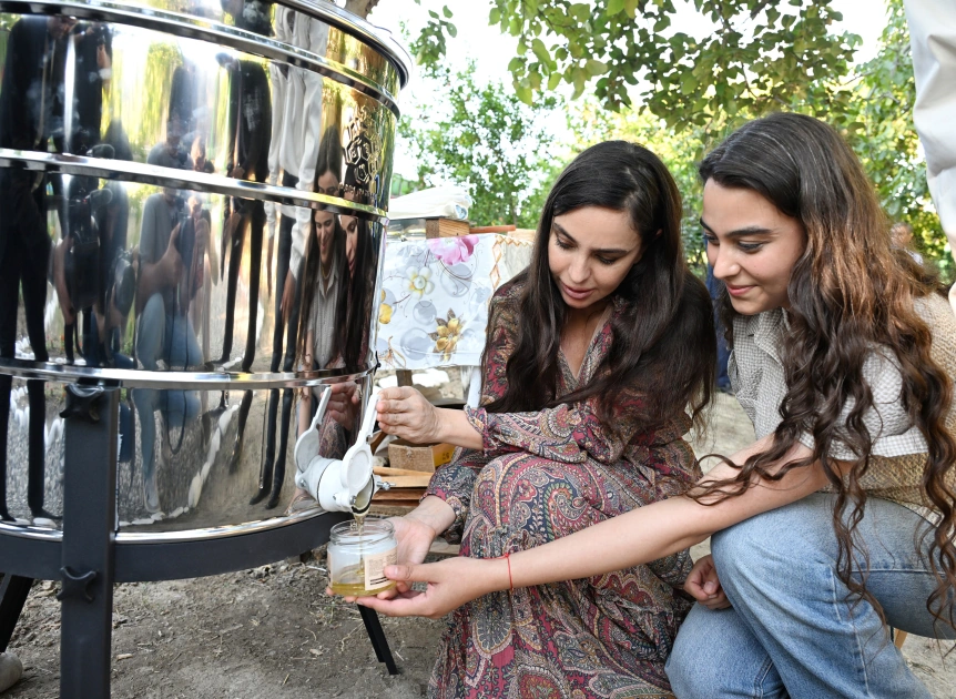 Leyla Əliyeva Yevlaxda “Gənc arıçı” layihəsinin iştirakçısı ilə görüşdü – FOTO