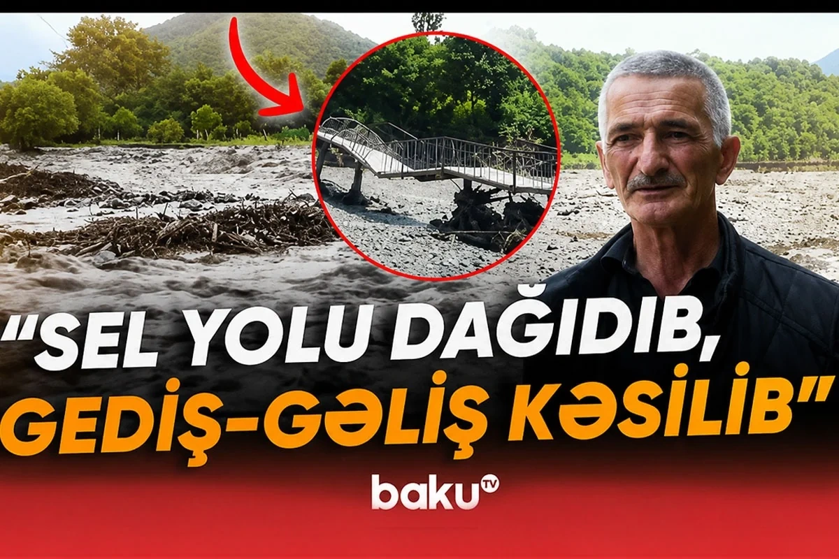 "Kəndə gedən yol dağılıb, gediş-gəliş kəsilib" - Zaqatalada güclü sel FƏSADLAR TÖRƏDİB - VİDEO