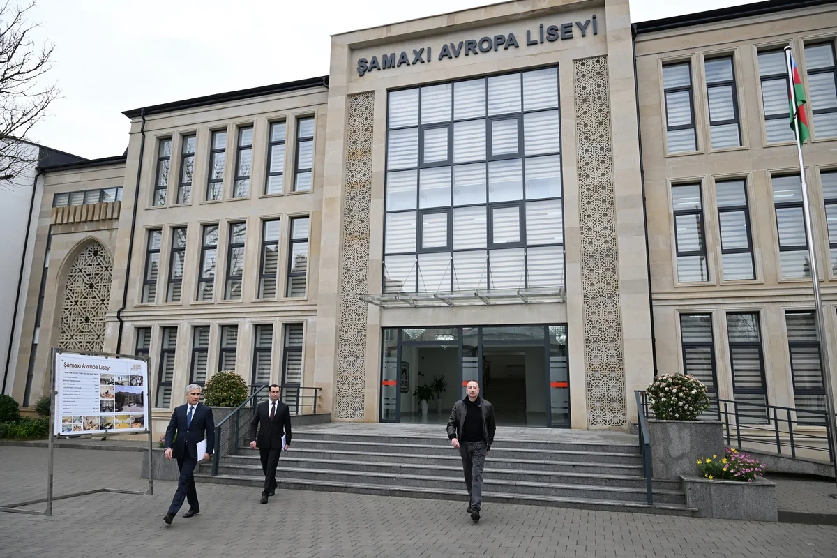 Prezident İlham Əliyev Şamaxı Avropa liseyinin yeni binasının açılışında iştirak edib - FOTO