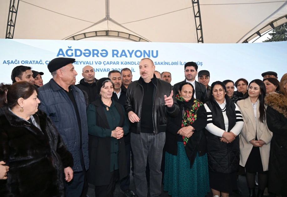 Prezident Ağdərənin Aşağı Oratağ, Çıldıran, Heyvalı və Çapar kəndlərinin sakinləri ilə görüşüb - FOTO