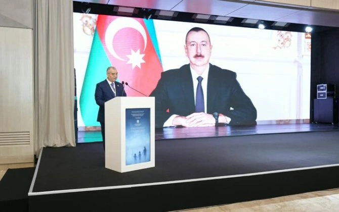 İlham Əliyev Bakıda keçirilən beynəlxalq konfrans iştirakçılarına müraciət etdi