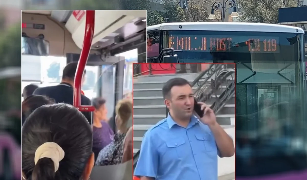 Sürücü sərnişindən küsdü, avtobusu sürməkdən imtina etdi - VİDEO