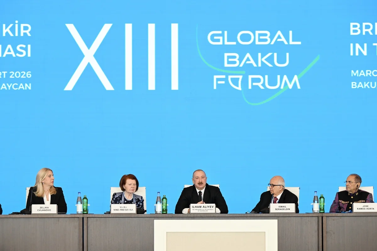 İlham Əliyev XIII Qlobal Bakı Forumunun açılış mərasimində çıxış edib - YENİLƏNİB + FOTO